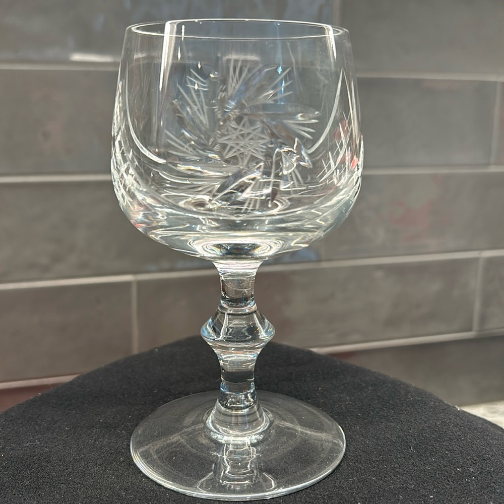 Vintage Pinwheel Crystal Wine Glasses
